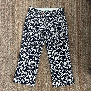 Lilly Pulitzer Horse of Course Corduroy Capri Pants Sz 2